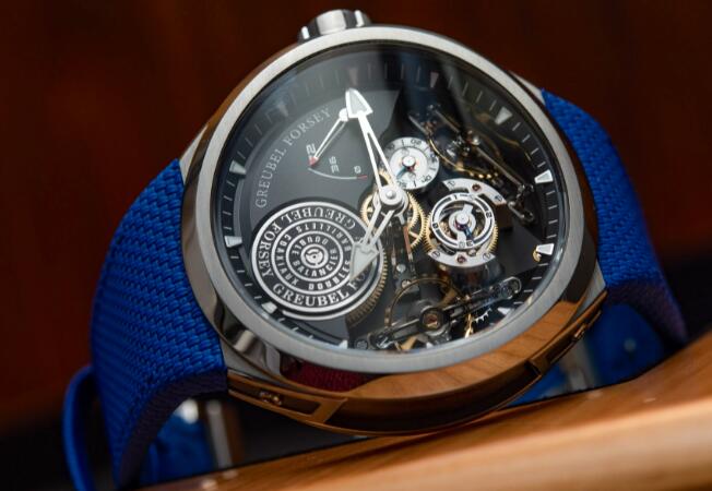 Greubel Forsey Double Balancier Convexe Blue alligator Replica Watch